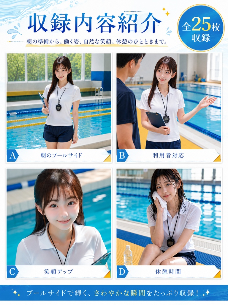 AIモデルまなみ vol.1 プールサイドで働く彼女