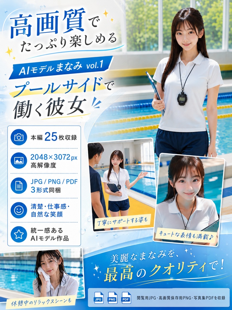 AIモデルまなみ vol.1 プールサイドで働く彼女