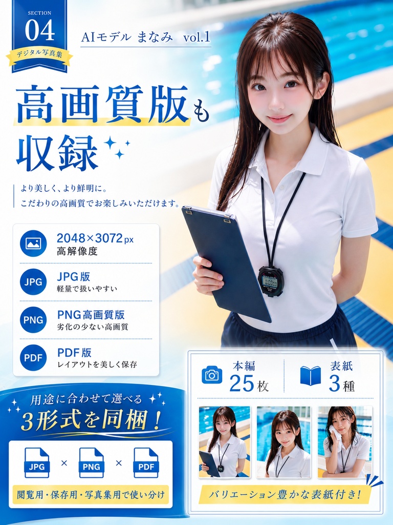 AIモデルまなみ vol.1 プールサイドで働く彼女