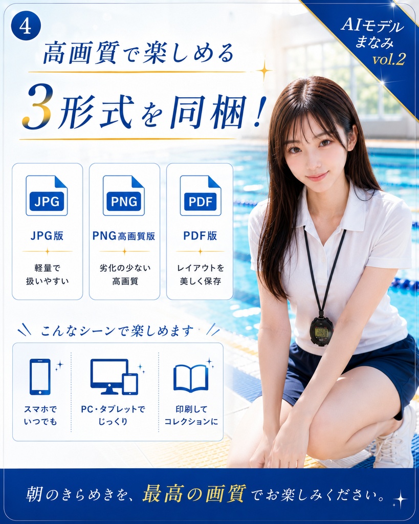 AIモデルまなみ vol.2 朝のプールサイドで会いましょう