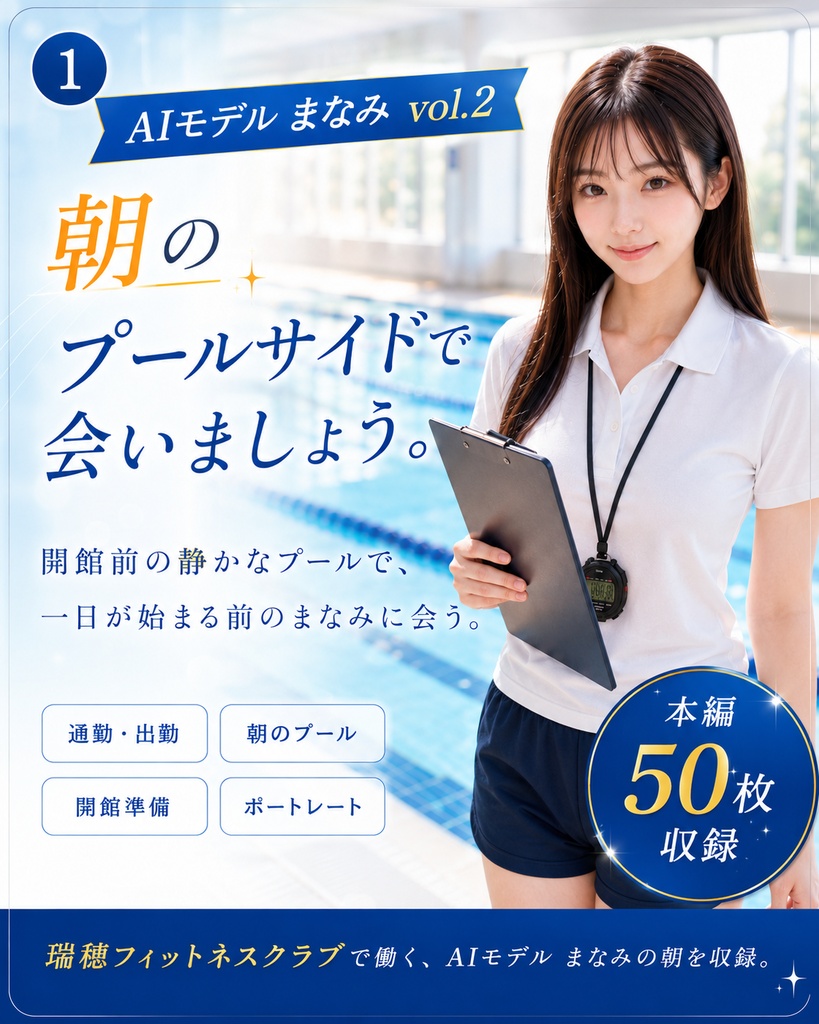 AIモデルまなみ vol.2 朝のプールサイドで会いましょう