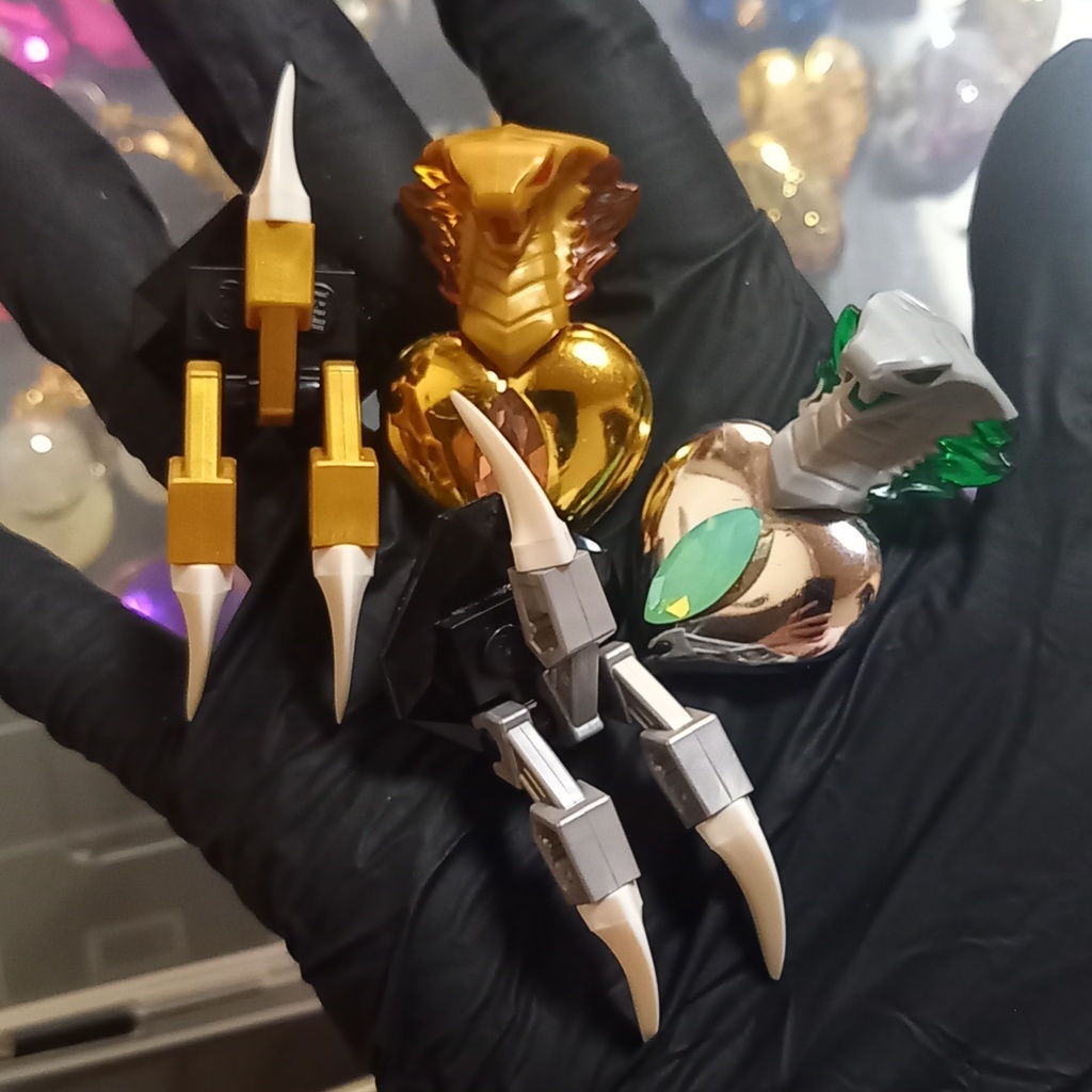 【モデル着用現品】【ちょい重】ホイルチョコハート メカハンド コブラ アシンメトリー ピアス