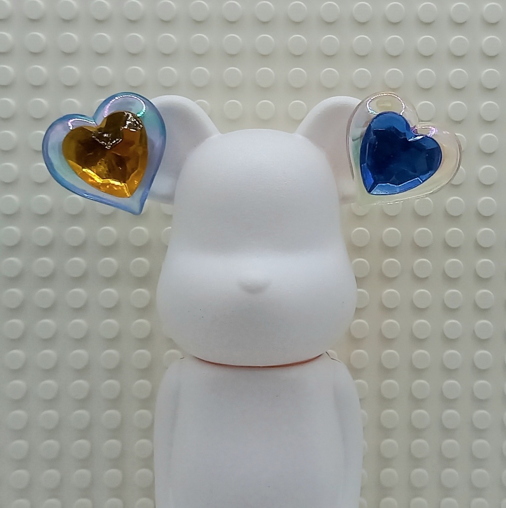 【軽量】クリアオーロラハート 色違い ピアス