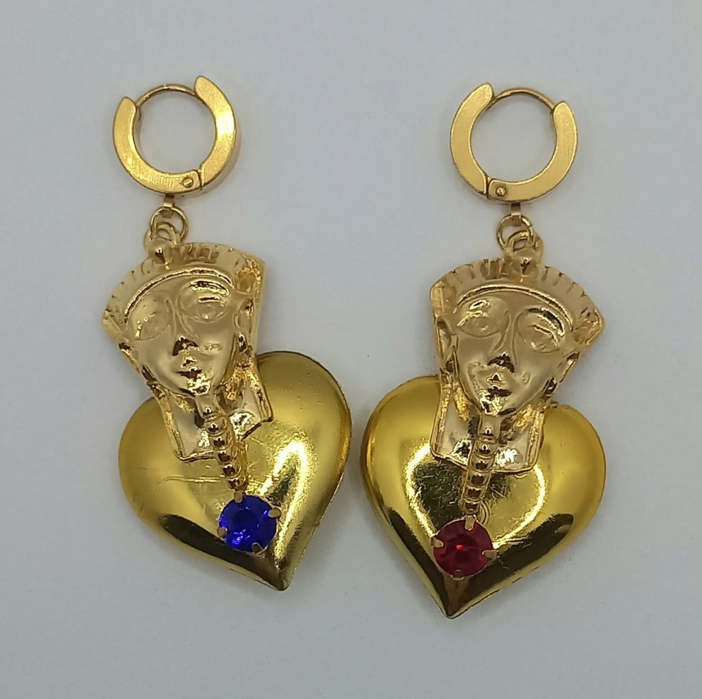 【重】【片耳用】ホイルチョコハート エジプシャン ピアス 2種