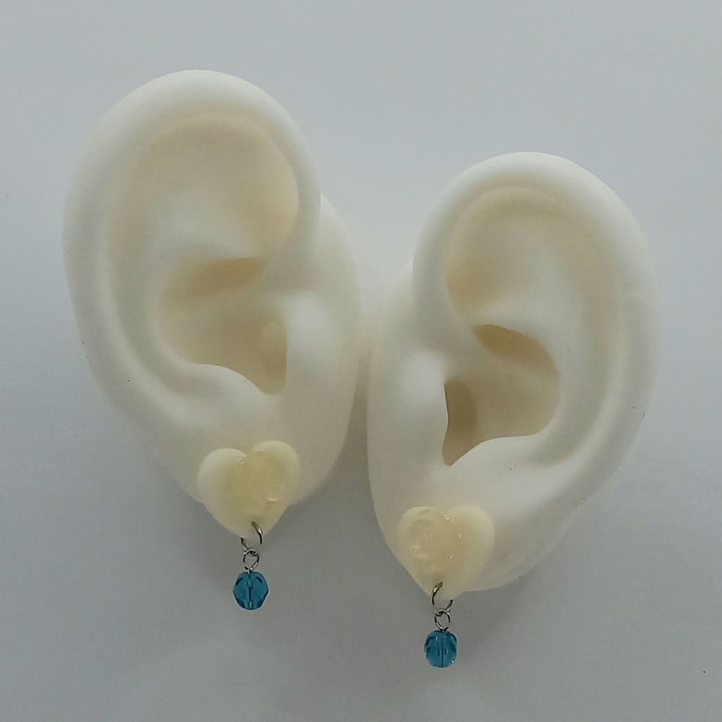 【軽量】ホワイトハート ローズ カラーチェンジ ピアス 4種