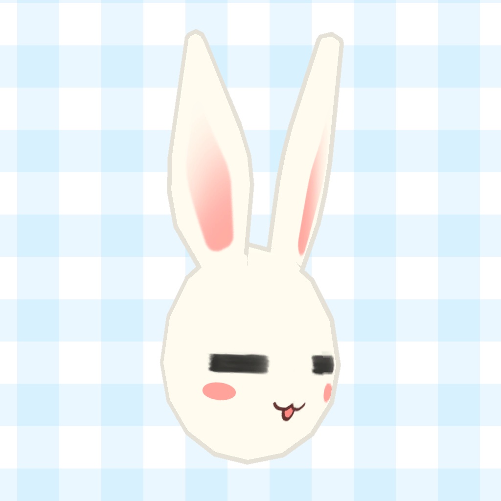 まったりうさぎマスコット(3Dモデル)