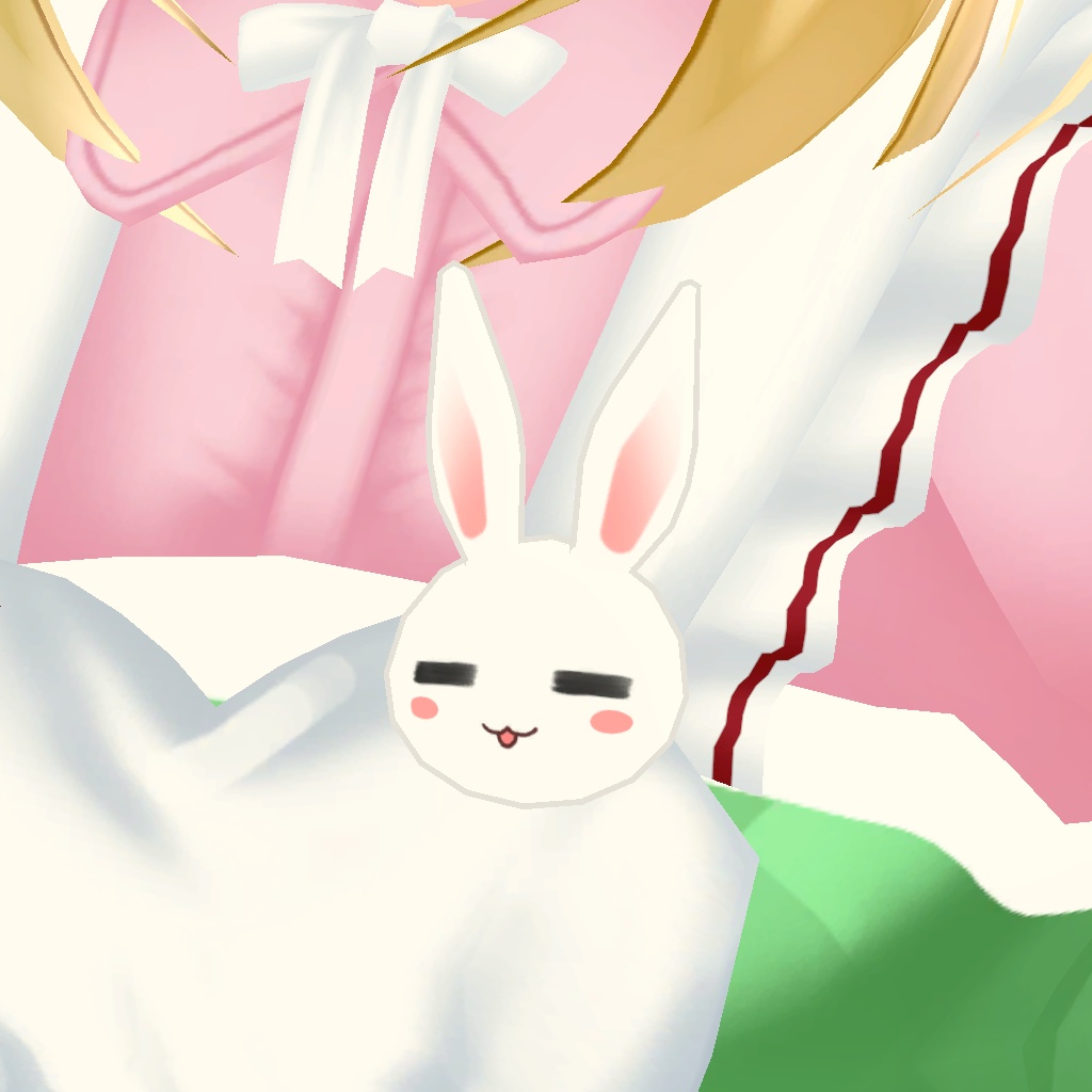 まったりうさぎマスコット(3Dモデル)