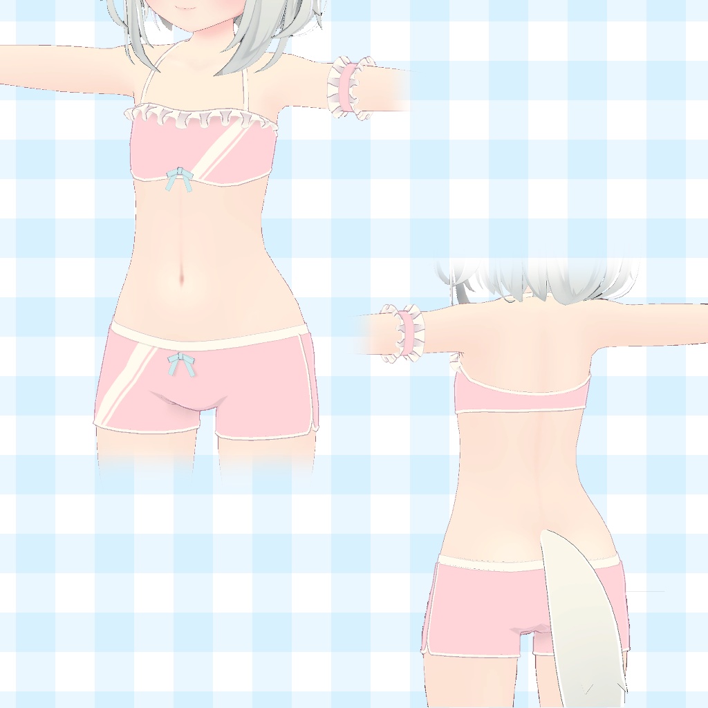 【こまどアバター対応】シンプルフリル水着