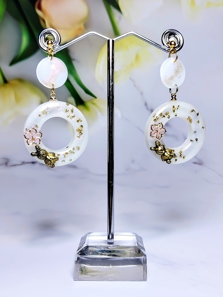 レジンアクセサリー ピアス クリア系No.02