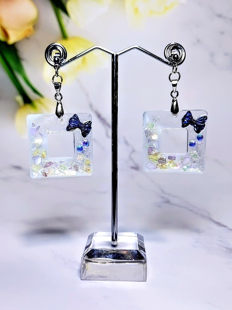 レジンアクセサリー ピアス クリア系No.03