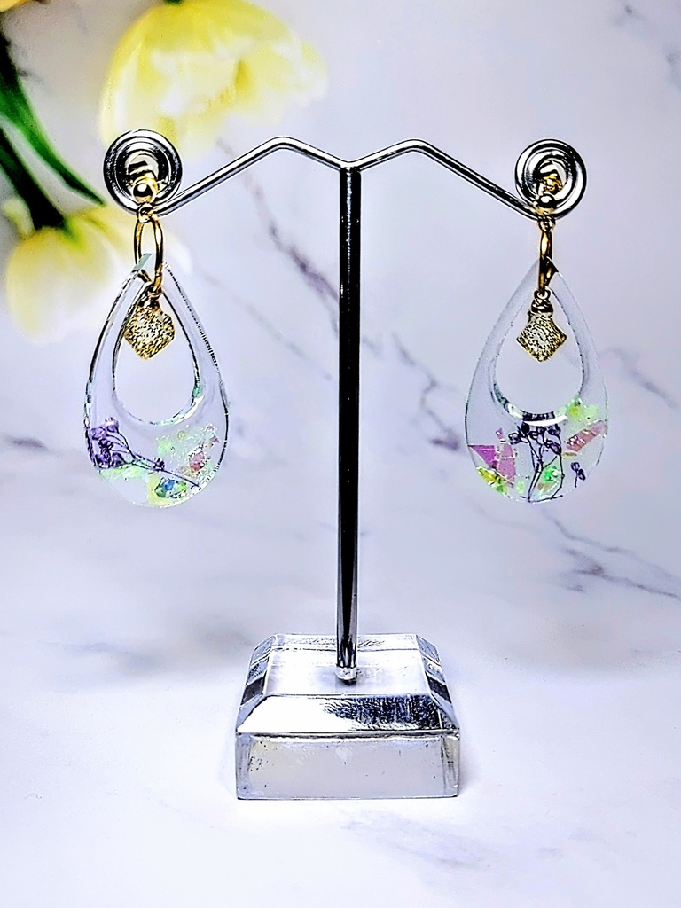 レジンアクセサリー ピアス クリア系No.06