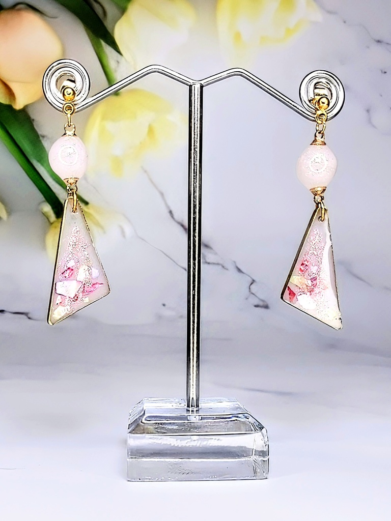 レジンアクセサリー ピアス ピンク系No.01