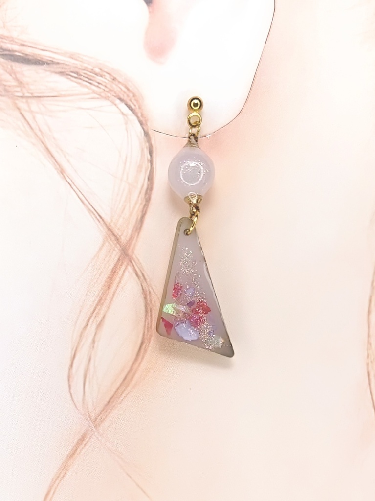 レジンアクセサリー ピアス ピンク系No.01