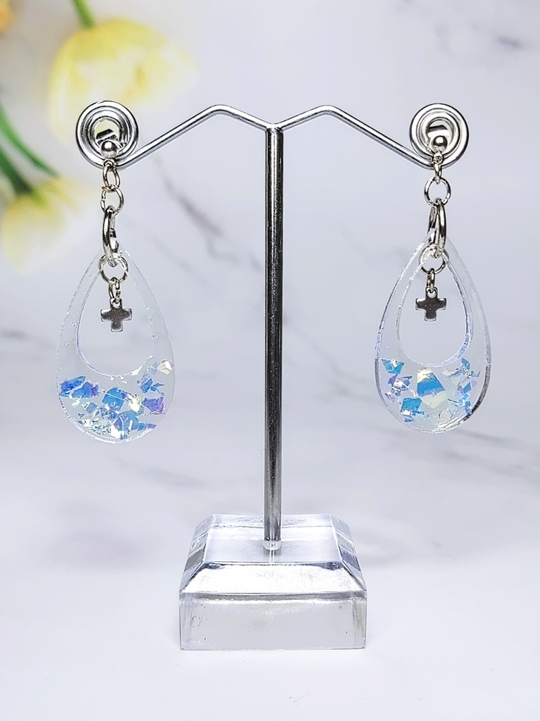 レジンアクセサリー ピアス クリア系No.08