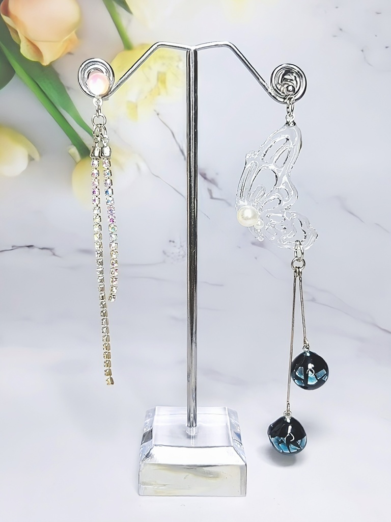 レジンアクセサリー ピアス クリア系No.09