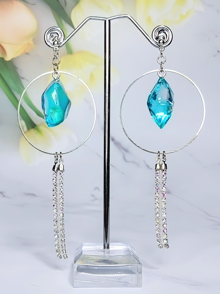 レジンアクセサリー ピアス ブルー系No.11