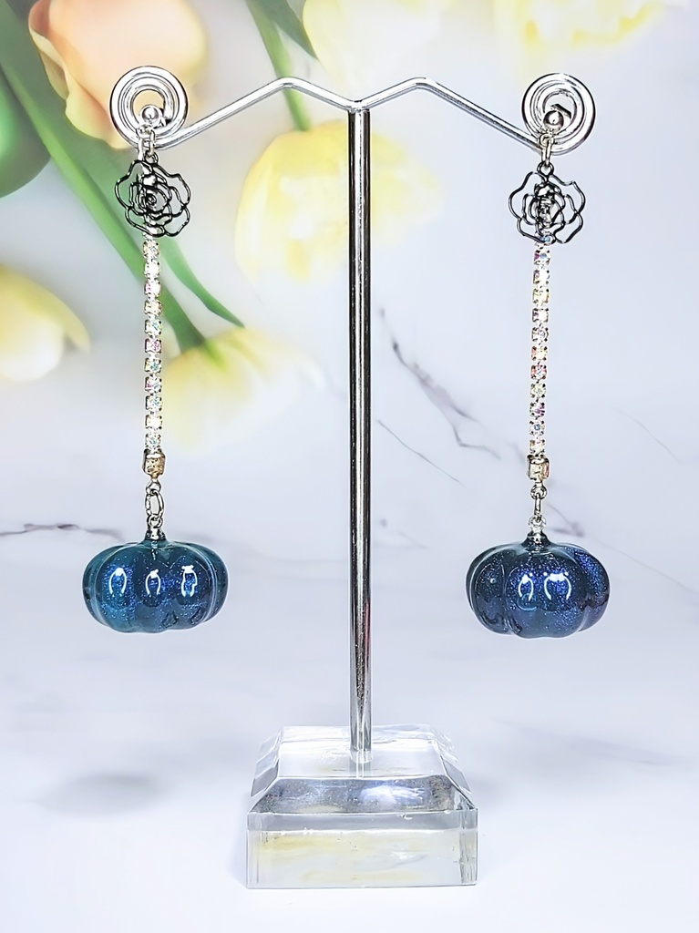 レジンアクセサリー ピアス ブルー系No.20