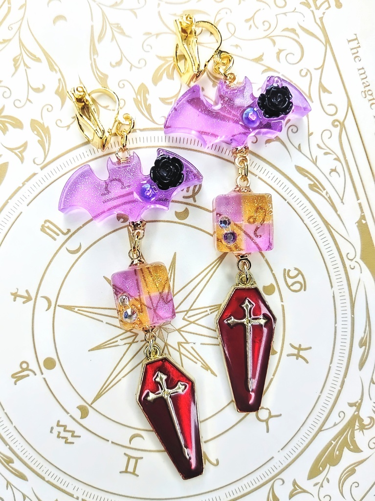 レジンアクセサリー イヤリング シーズナル ハロウィン系No.01