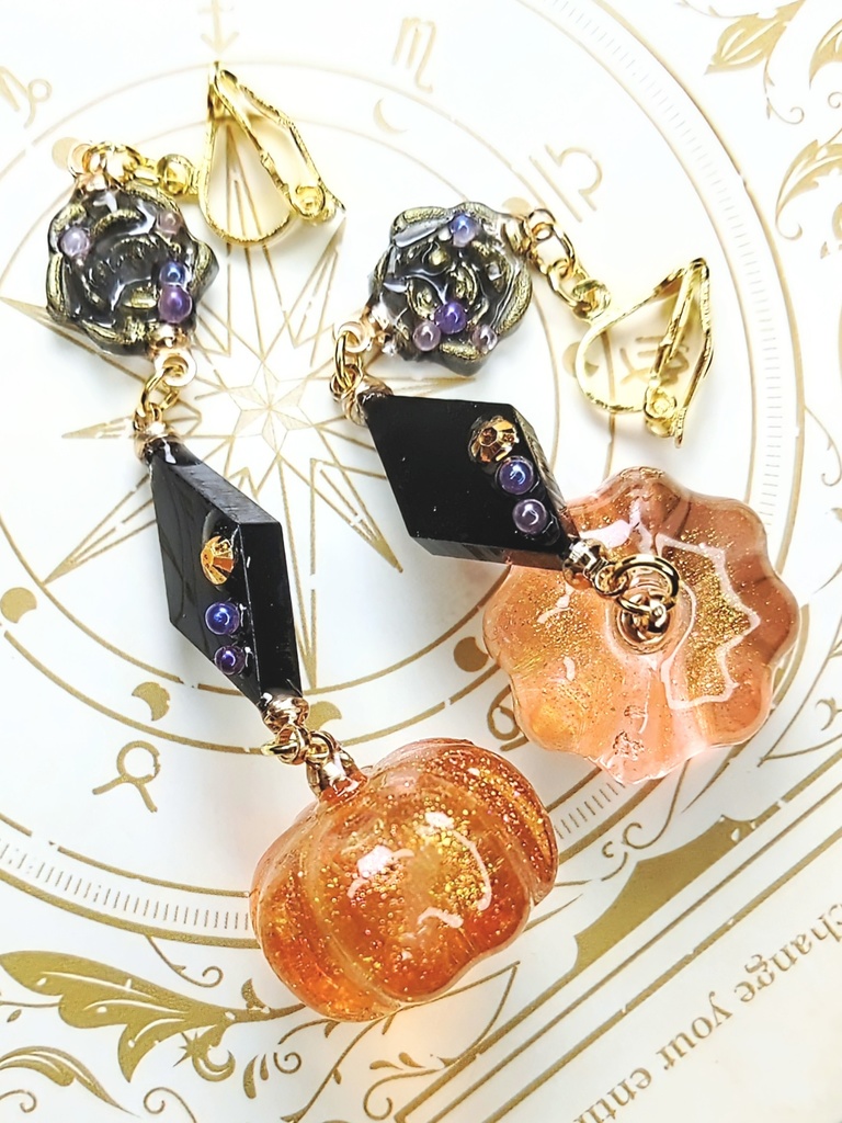 レジンアクセサリー イヤリング シーズナル ハロウィン系No.03