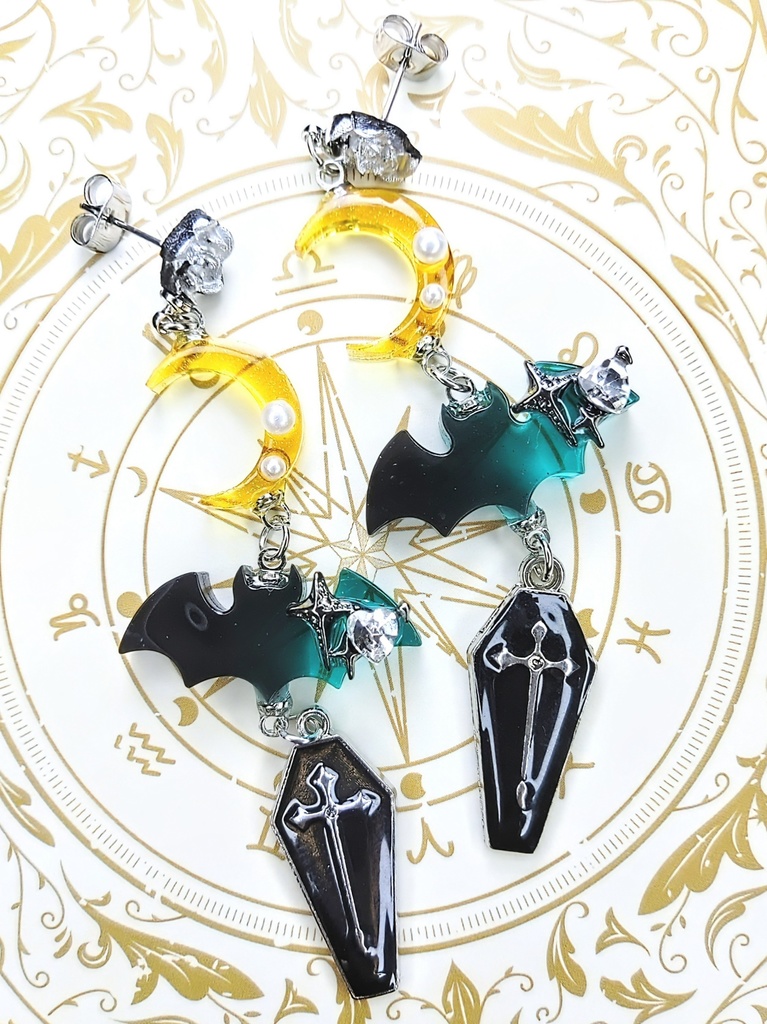 レジンアクセサリー ピアス シーズナル ハロウィン系No.05