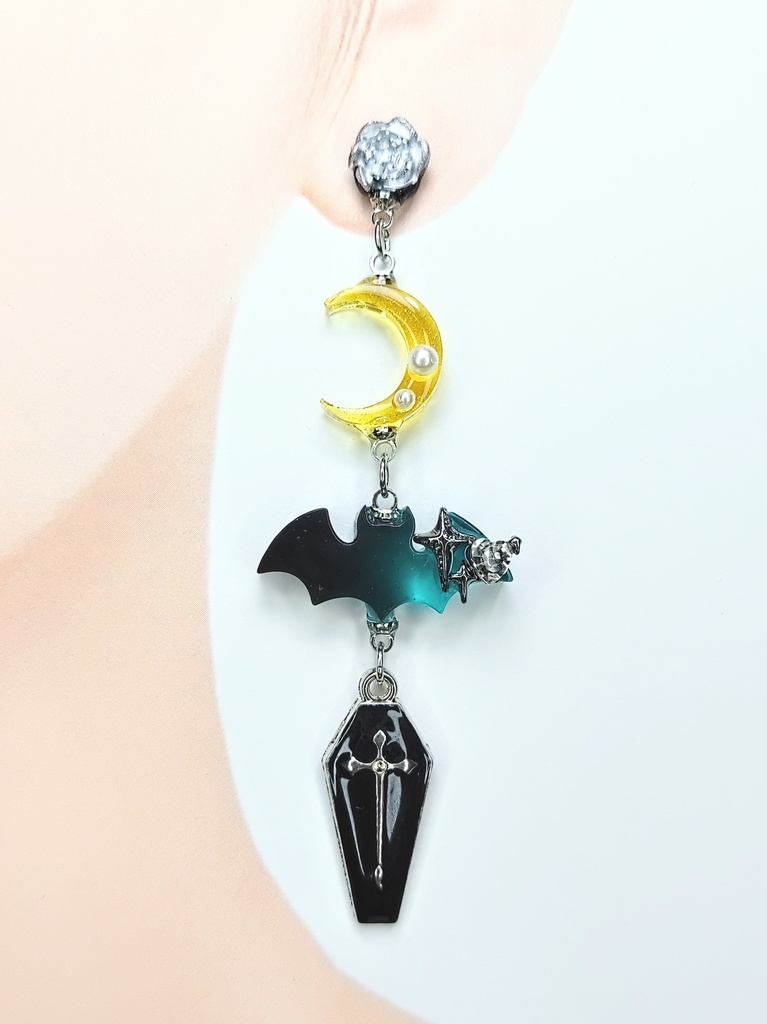 レジンアクセサリー ピアス シーズナル ハロウィン系No.05