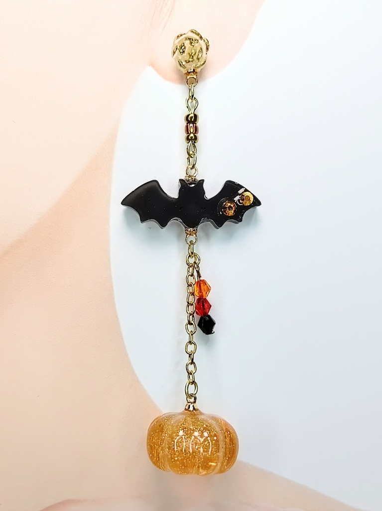 レジンアクセサリー ピアス シーズナル ハロウィン系No.06