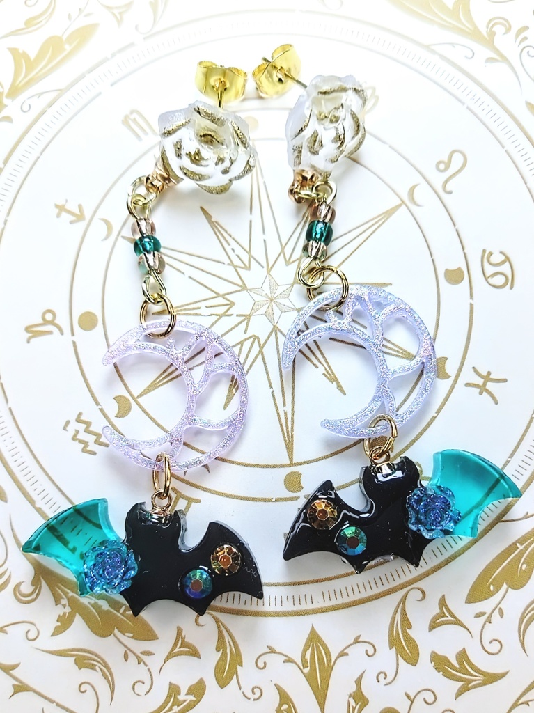 レジンアクセサリー ピアス シーズナル ハロウィン系No.07