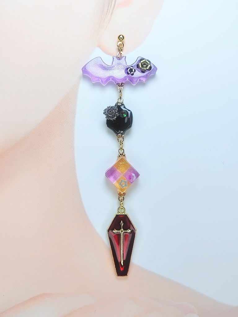 レジンアクセサリー ピアス シーズナル ハロウィン系No.08