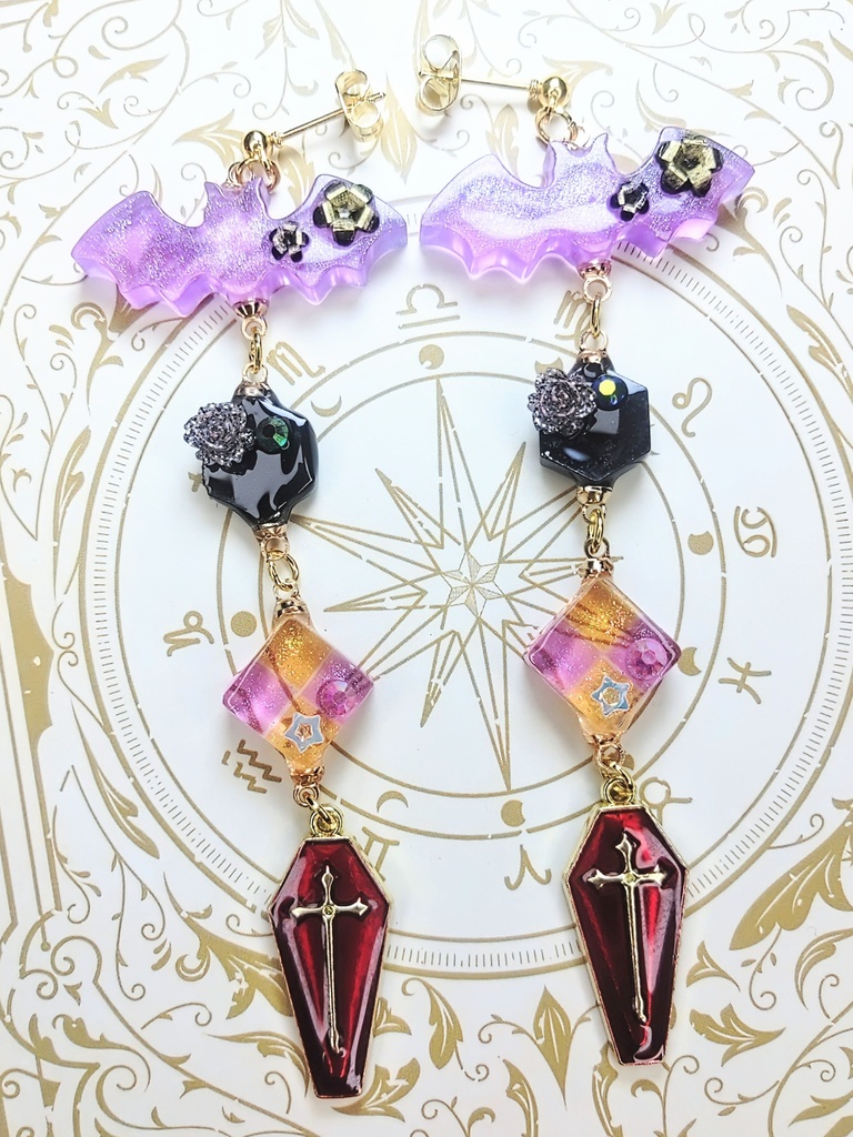 レジンアクセサリー ピアス シーズナル ハロウィン系No.08