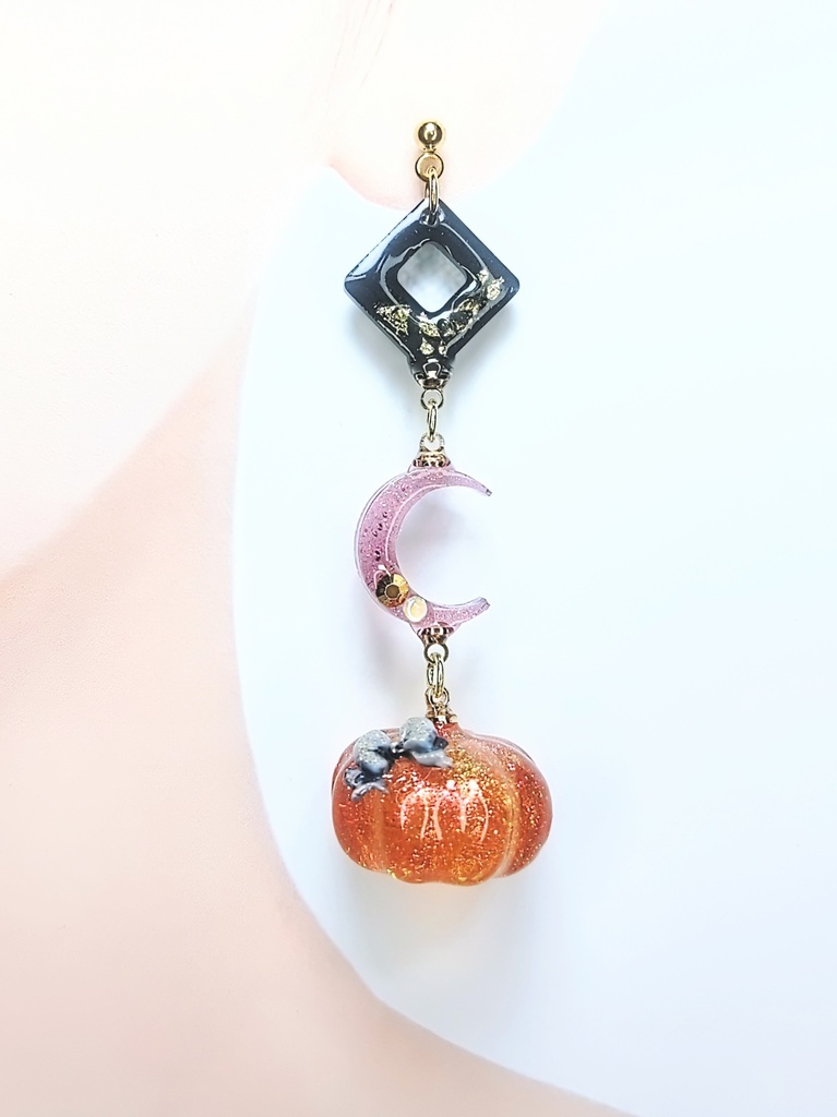 レジンアクセサリー ピアス シーズナル ハロウィン系No.09