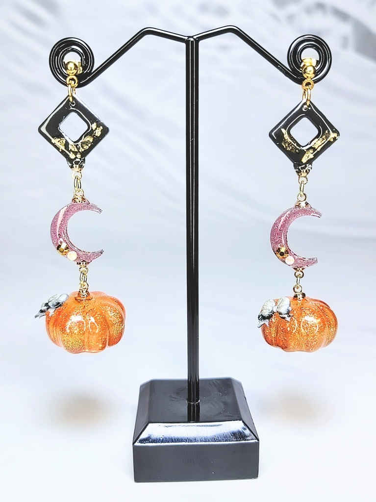 レジンアクセサリー ピアス シーズナル ハロウィン系No.09
