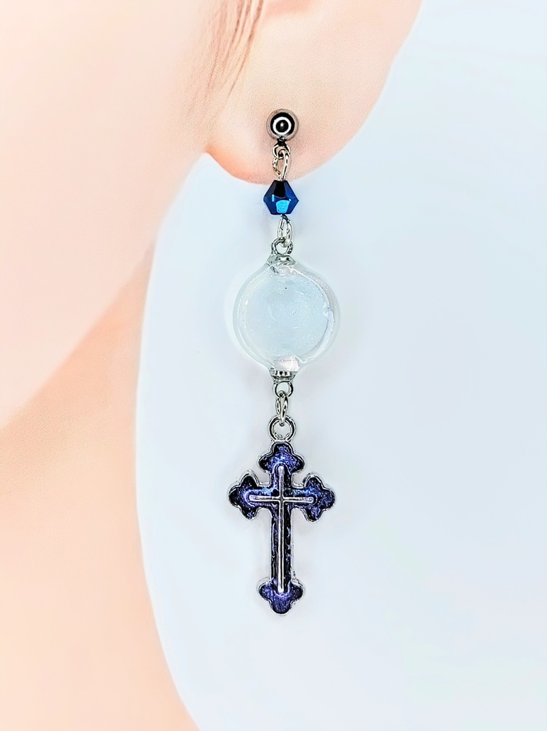 レジンアクセサリー ピアス クリア系No.11