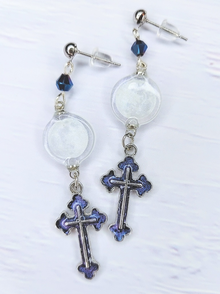 レジンアクセサリー ピアス クリア系No.11