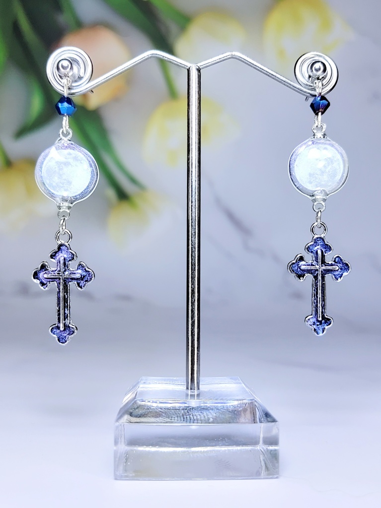 レジンアクセサリー ピアス クリア系No.11