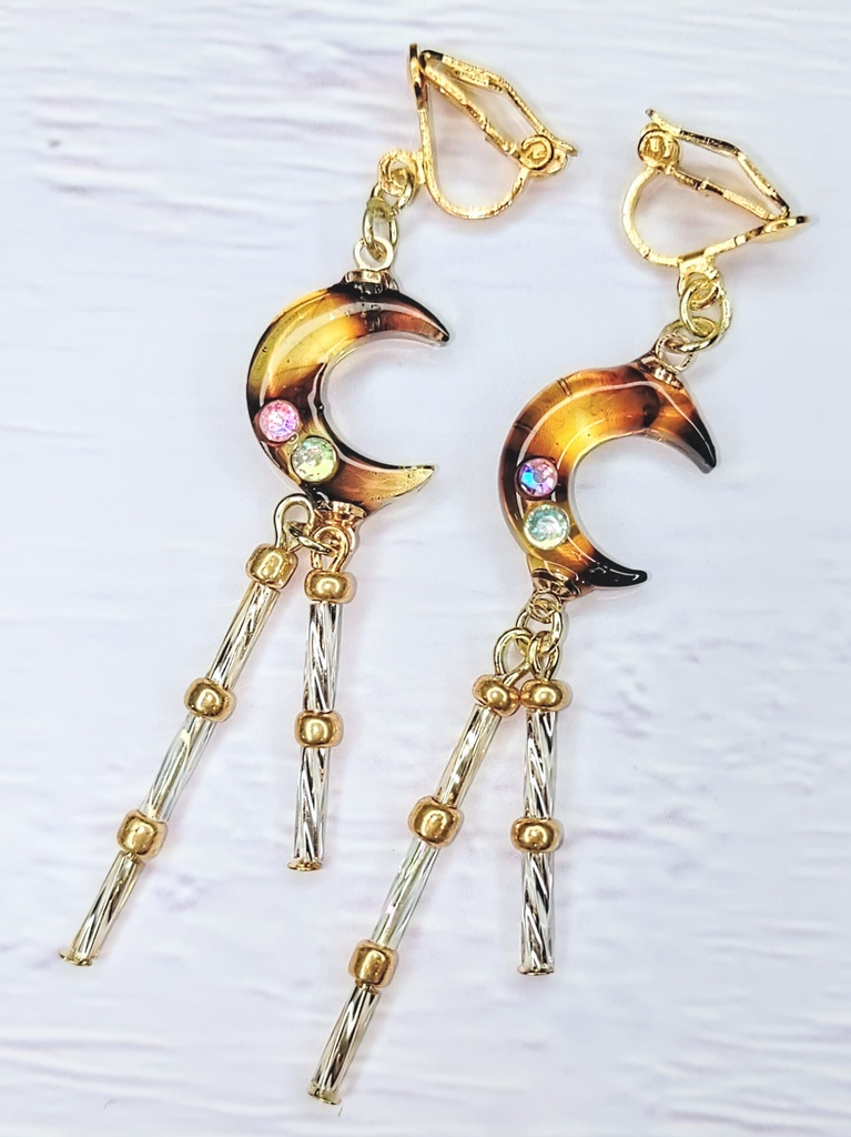 レジンアクセサリー イヤリング ベッコウNo.07