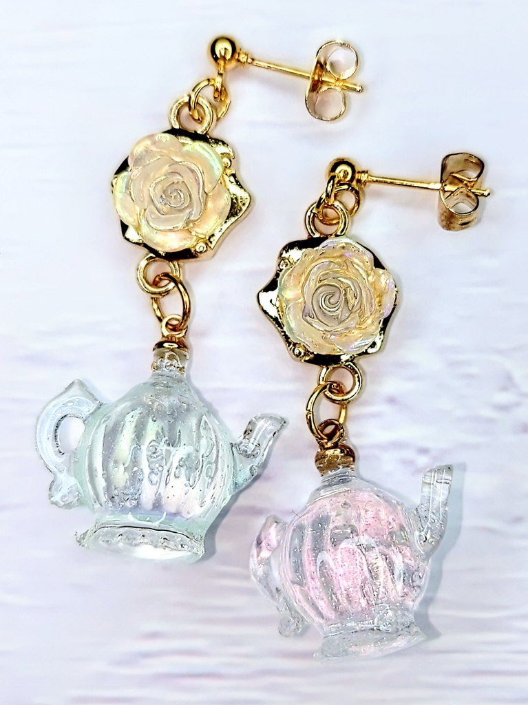 レジンアクセサリー ピアス クリア系No.12