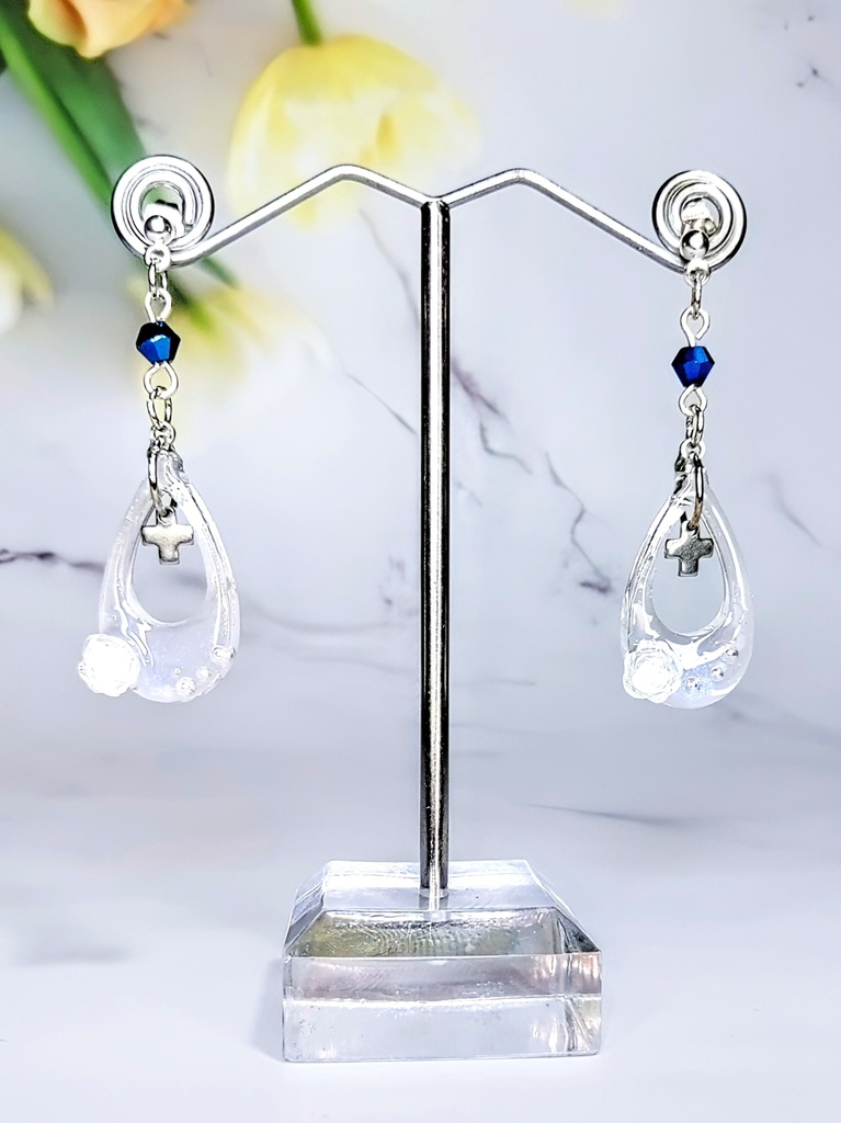 レジンアクセサリー ピアス クリア系No.14