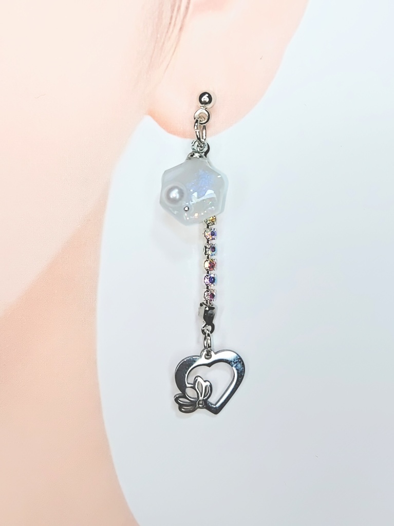 レジンアクセサリー ピアス クリア系No.15