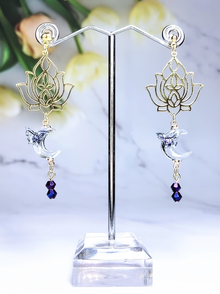 レジンアクセサリー ピアス クリア系No.16