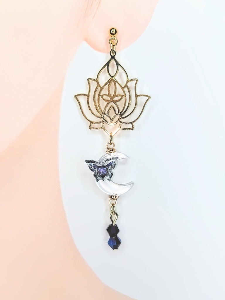 レジンアクセサリー ピアス クリア系No.16