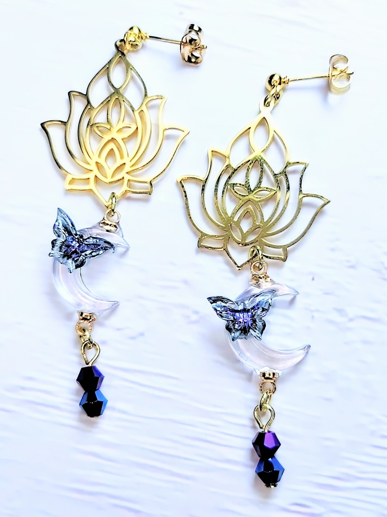 レジンアクセサリー ピアス クリア系No.16