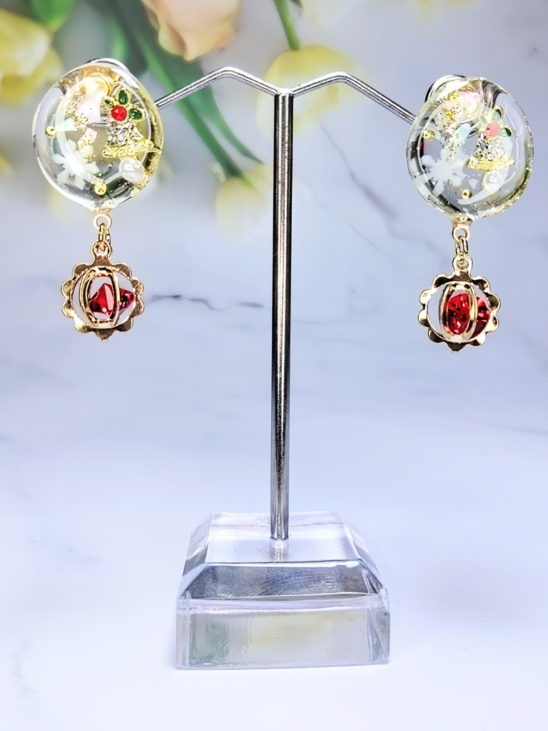 レジンアクセサリー ピアス シーズナル クリスマス系No.02
