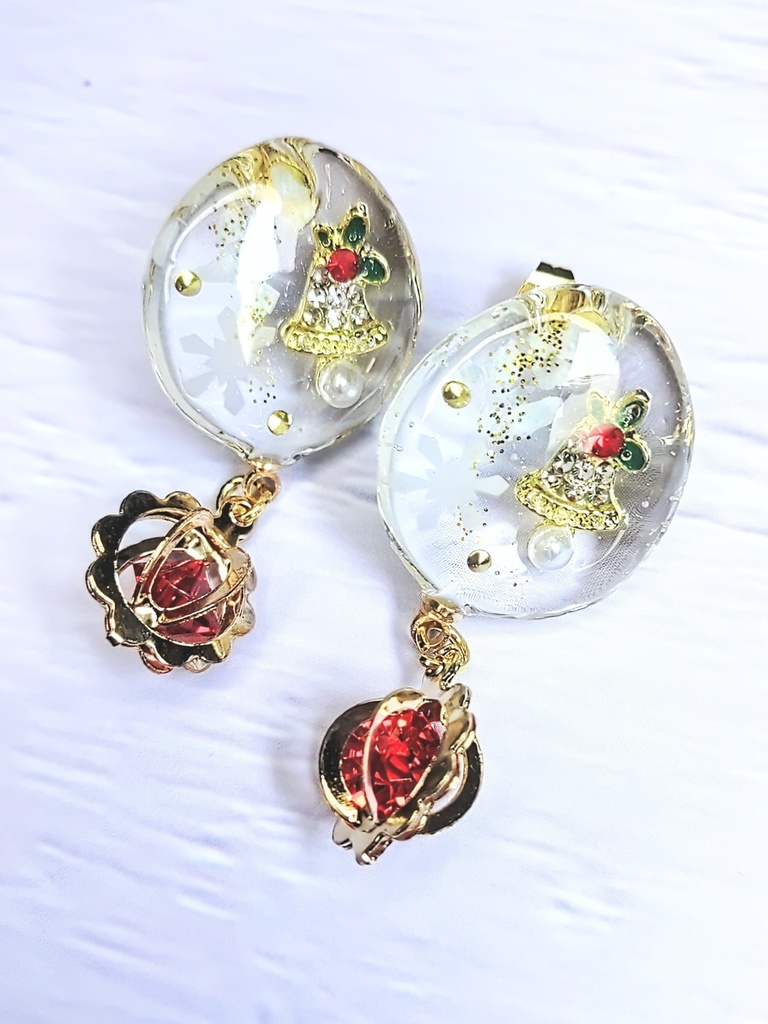 レジンアクセサリー ピアス シーズナル クリスマス系No.02