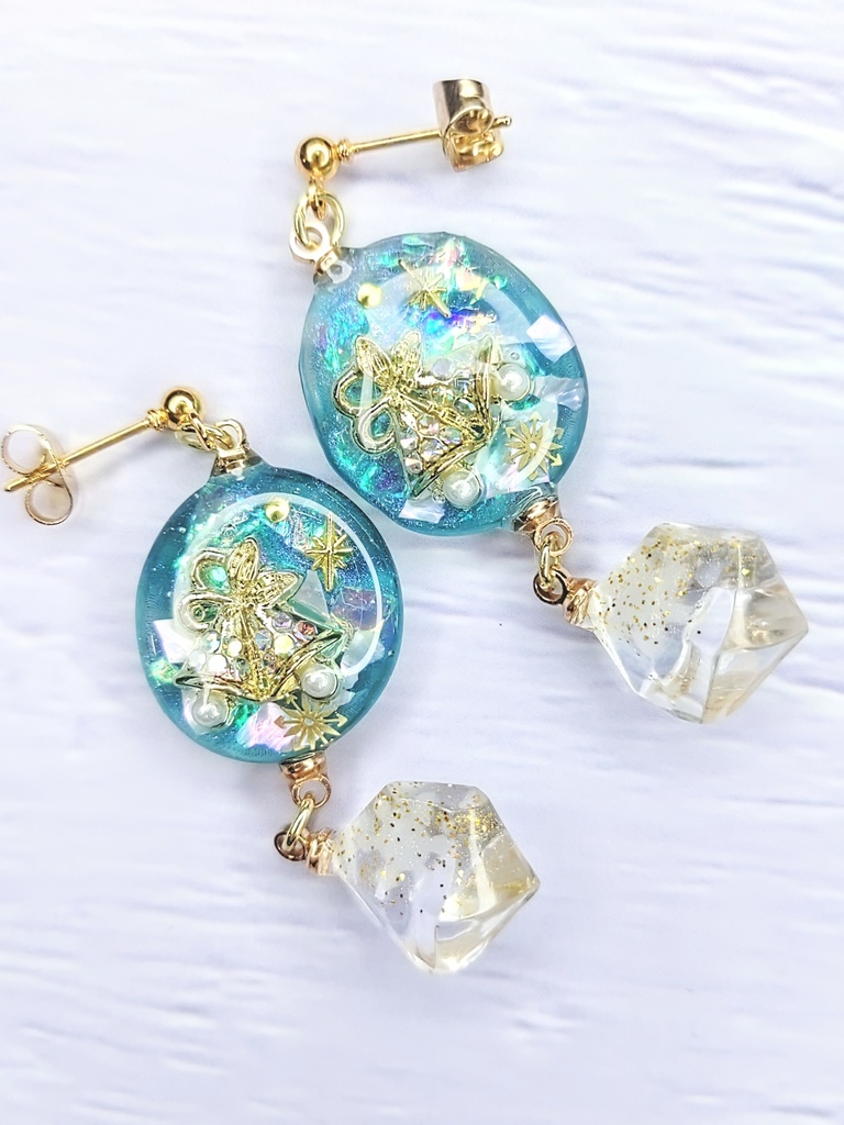 レジンアクセサリー ピアス シーズナル クリスマス系No.03