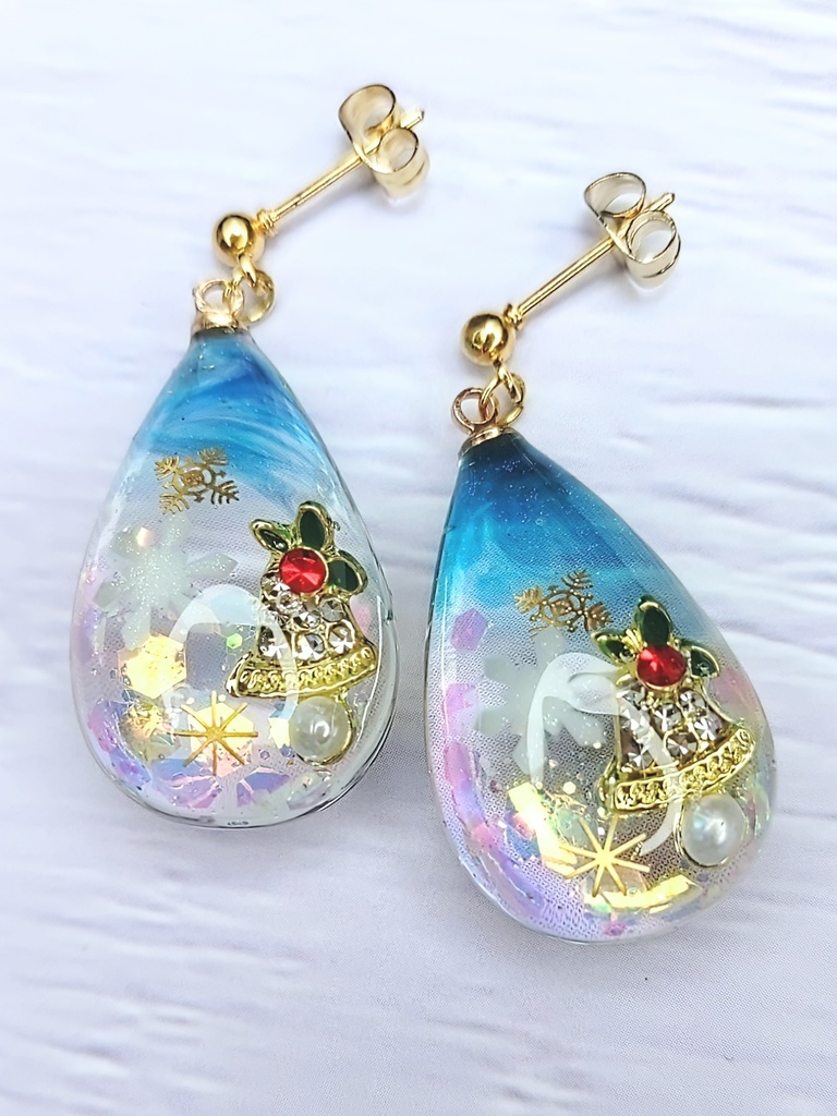レジンアクセサリー ピアス シーズナル クリスマス系No.05