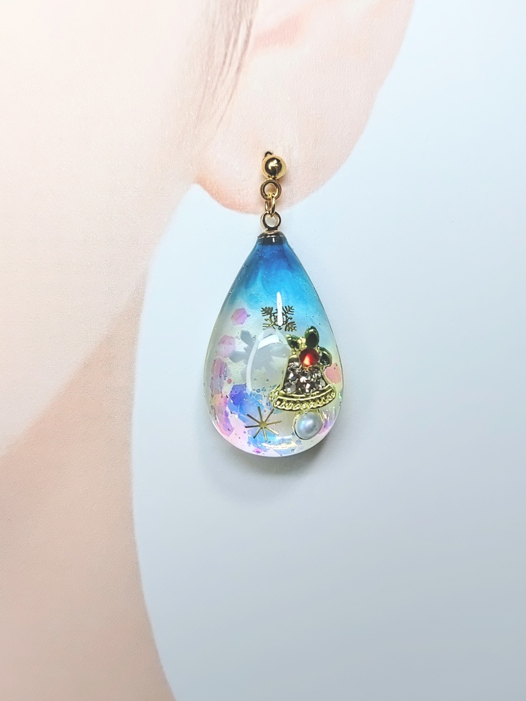 レジンアクセサリー ピアス シーズナル クリスマス系No.05