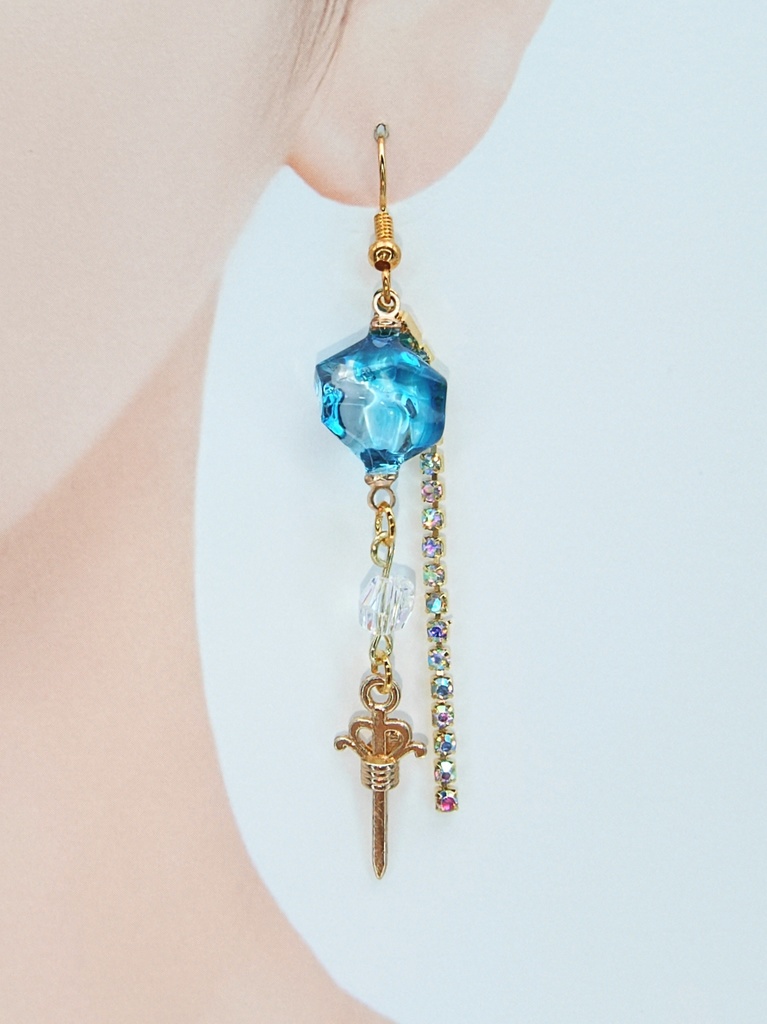 レジンアクセサリー ピアス ブルー系No.27