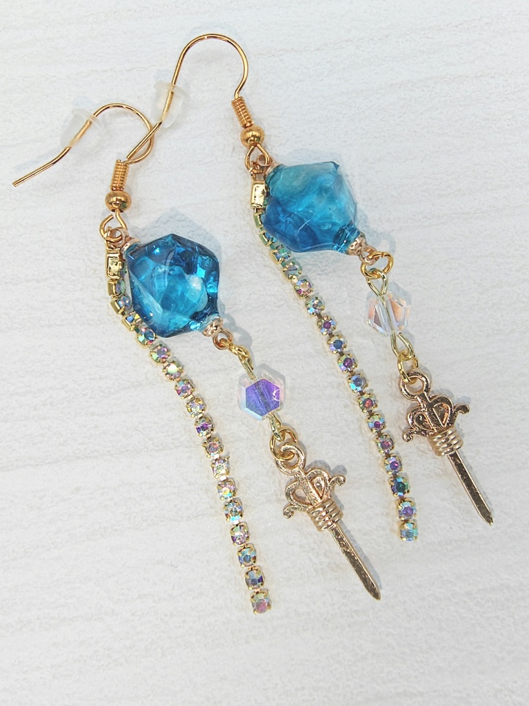 レジンアクセサリー ピアス ブルー系No.27