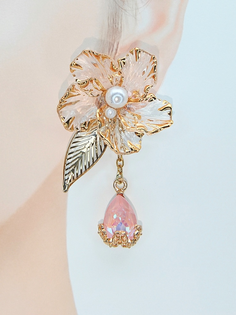 レジンアクセサリー イヤリング クリア系No.18