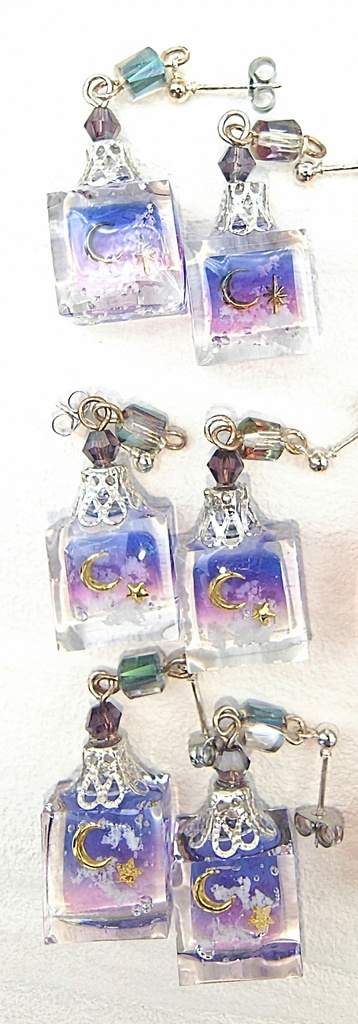 レジンアクセサリー ピアス 香水瓶モチーフ3種